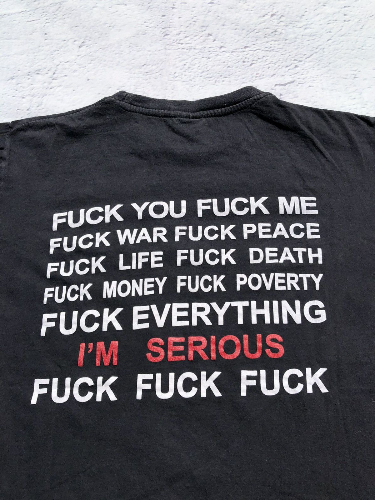 Fuck Art, Make Tees Vintage 90s Fuck You You Fuckin Fuck Hand Sign Black Tee Size US L / EU 52-54 / 3 - 8 Thumbnail