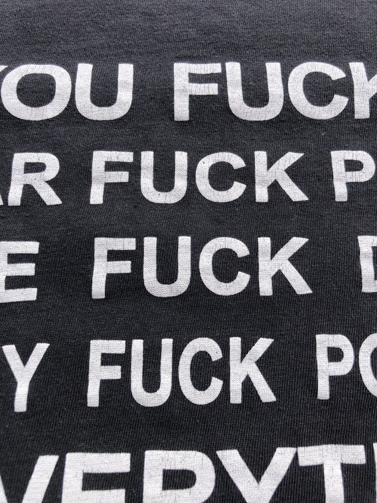 Fuck Art, Make Tees Vintage 90s Fuck You You Fuckin Fuck Hand Sign Black Tee Size US L / EU 52-54 / 3 - 10 Thumbnail