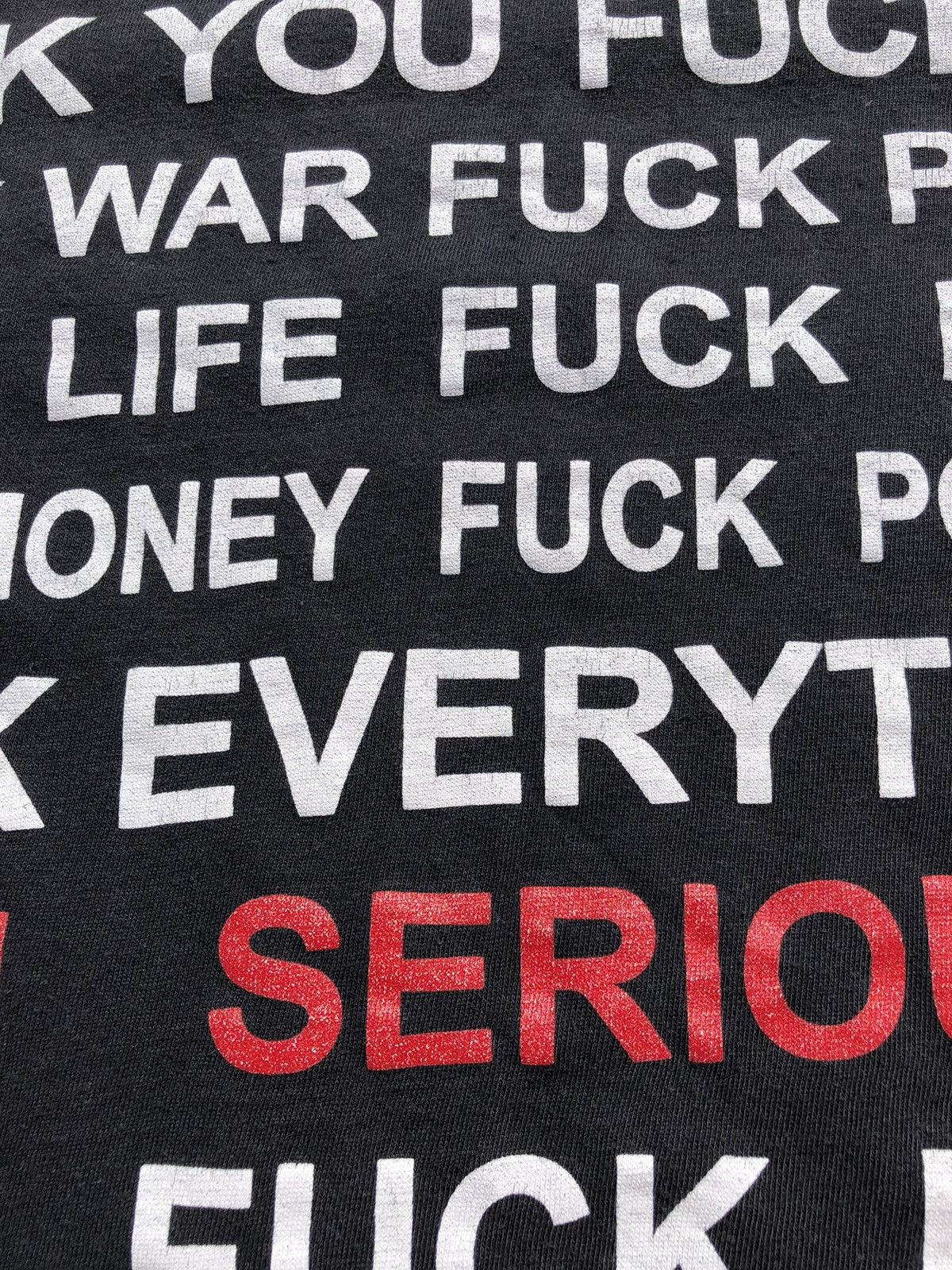 Fuck Art, Make Tees Vintage 90s Fuck You You Fuckin Fuck Hand Sign Black Tee Size US L / EU 52-54 / 3 - 9 Thumbnail