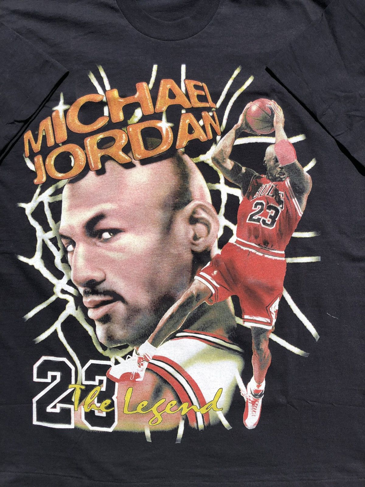 NBA Vintage 90s Michael Jordan Chicago Bulls NBA Black Tee Size US XL / EU 56 / 4 - 3 Thumbnail