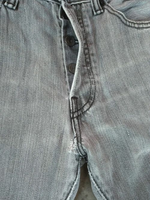 Levi's Vintage Levis 501 Grey Released Hem Distressed Jeans Size US 29 - 6 Thumbnail