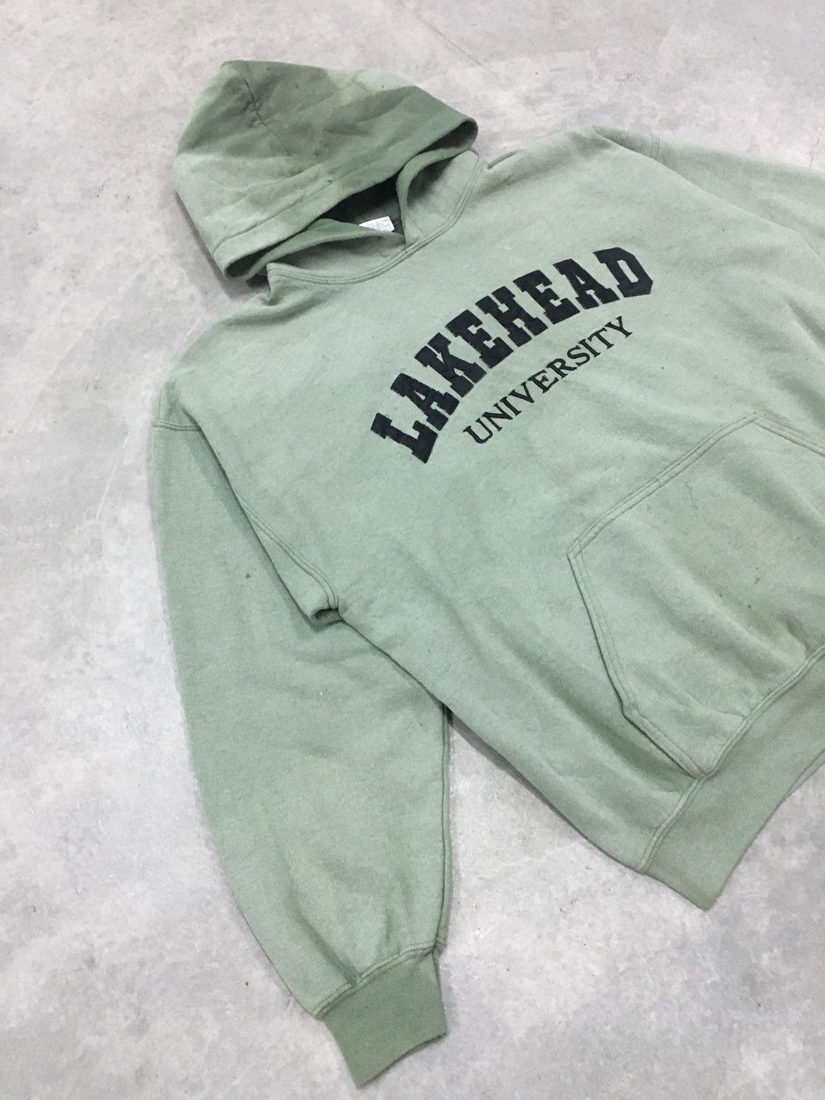 Vintage Lakehead University Green Sind Faded Hoodie Size US XL / EU 56 / 4 - 4 Thumbnail