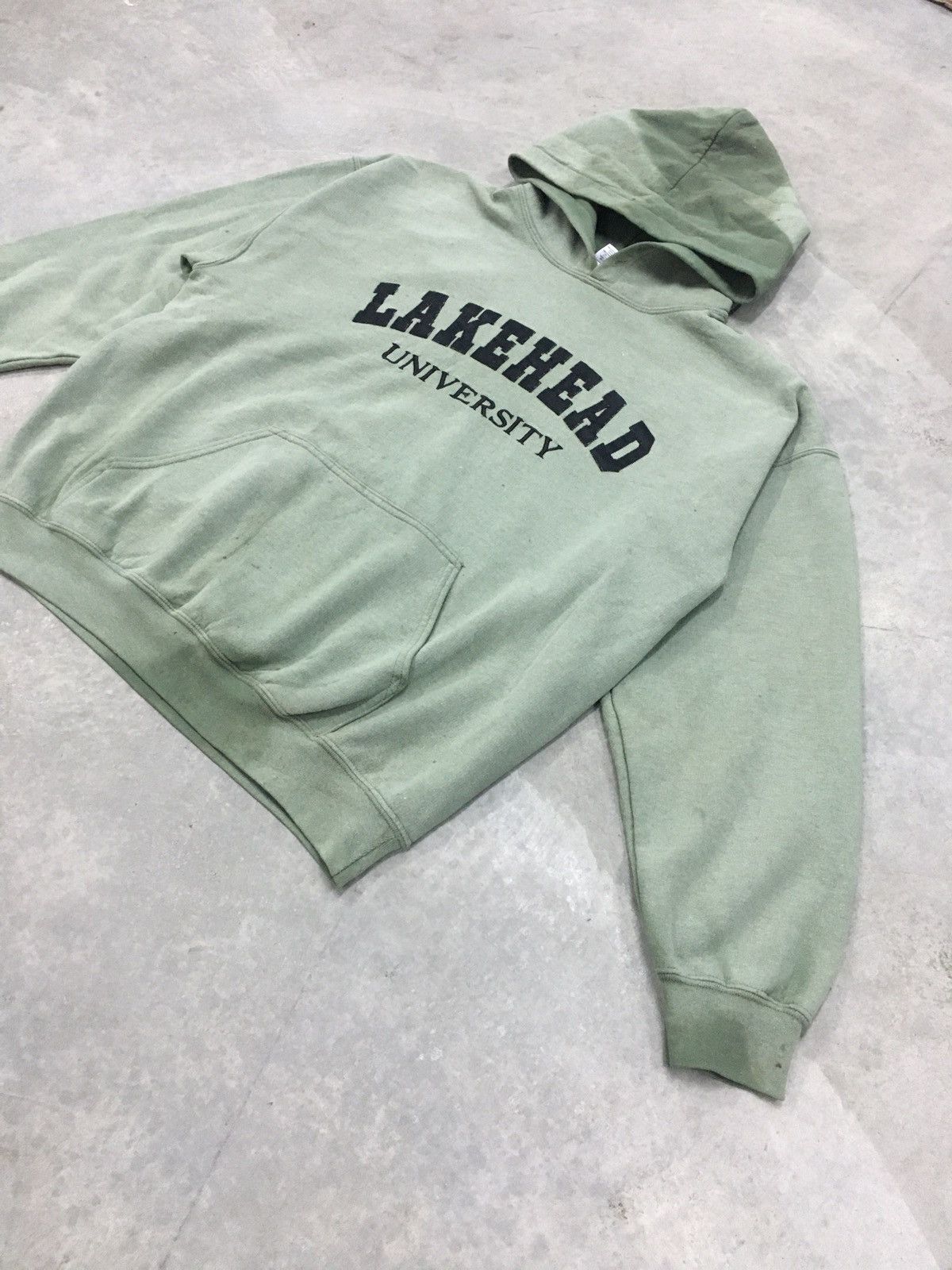 Vintage Lakehead University Green Sind Faded Hoodie Size US XL / EU 56 / 4 - 2 Thumbnail