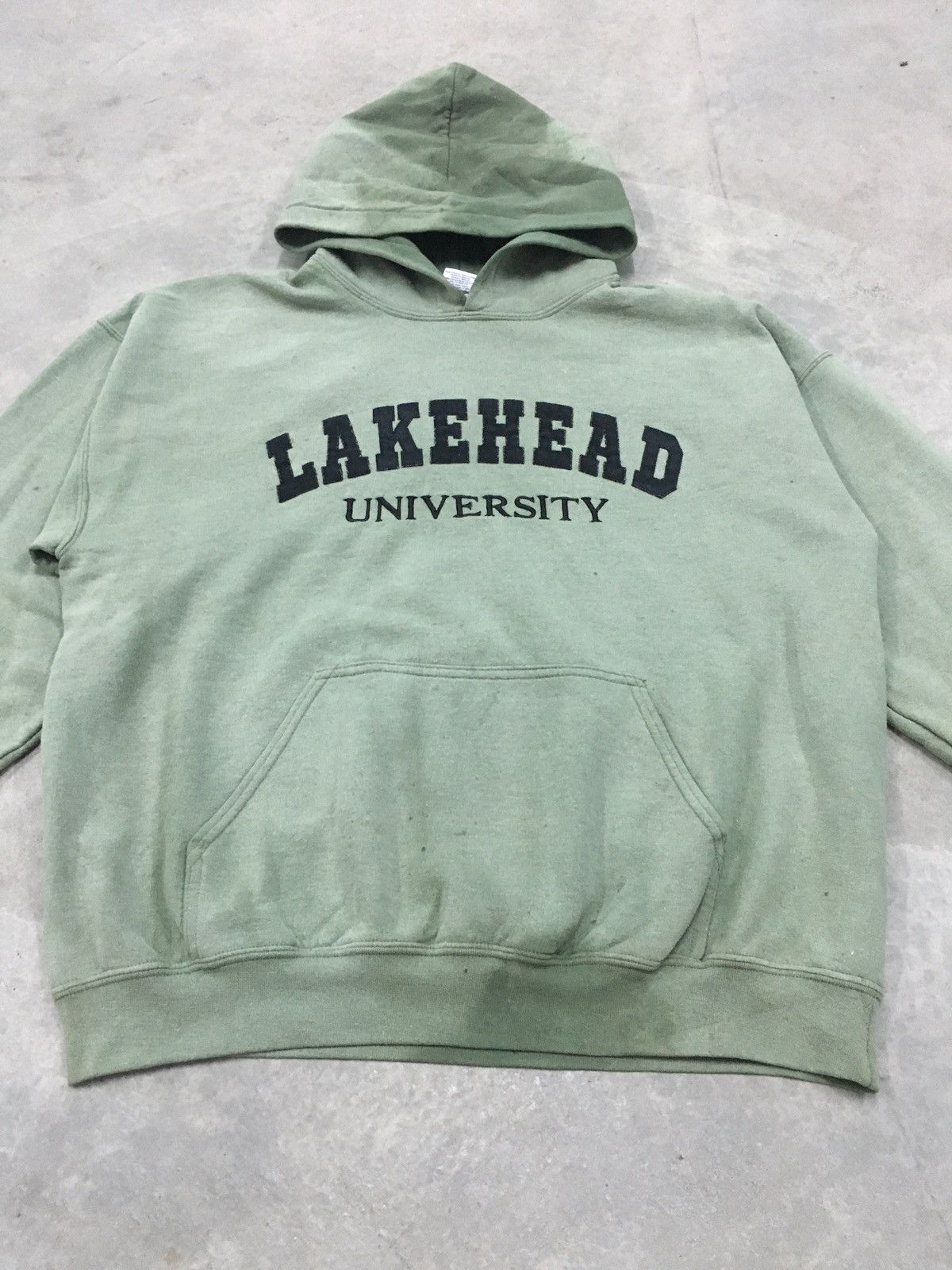 Vintage Lakehead University Green Sind Faded Hoodie Size US XL / EU 56 / 4 - 3 Thumbnail
