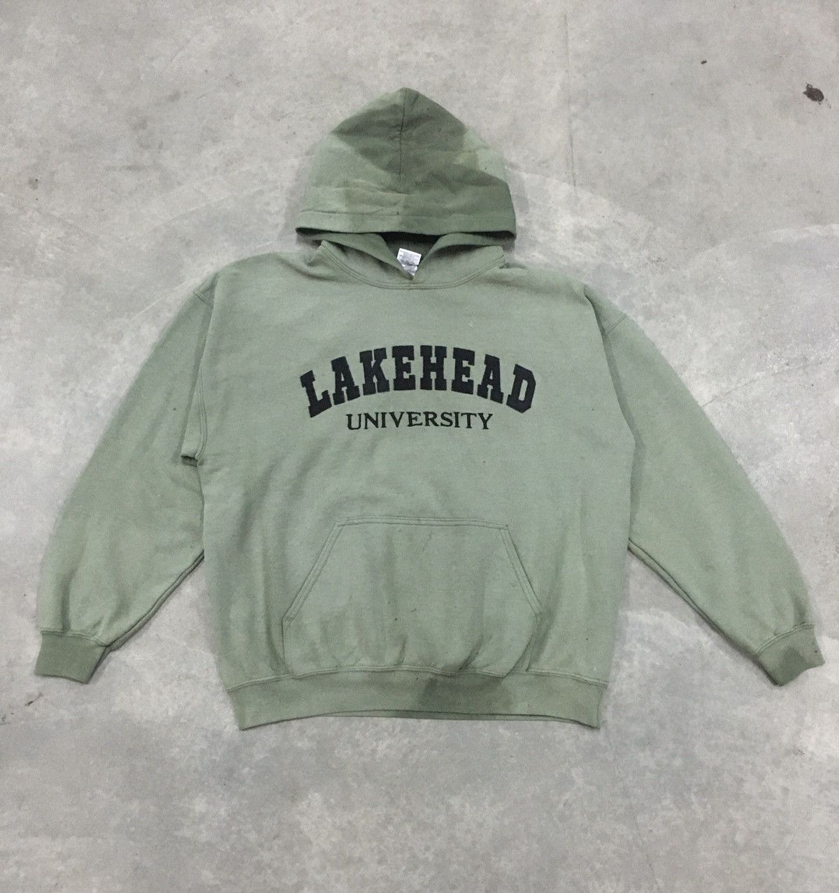 Vintage Lakehead University Green Sind Faded Hoodie | Grailed