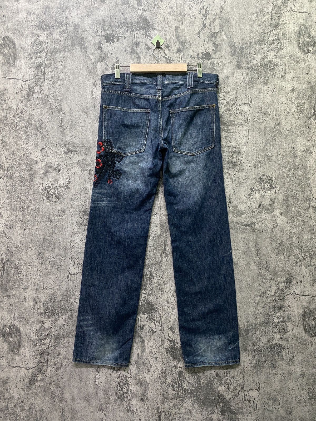 Designer × Japanese Brand Japanese TAKEO KIKUCHI Floral motif Embroidered Denim Size US 31 - 2 Thumbnail