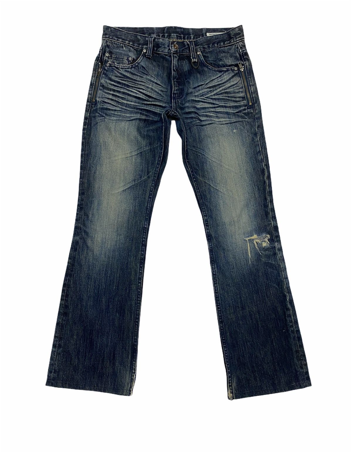 Japanese Brand × Vintage Japanese Brand Semantic Design Washed Distressed Denim Jeans Size US 33 - 1 Thumbnail