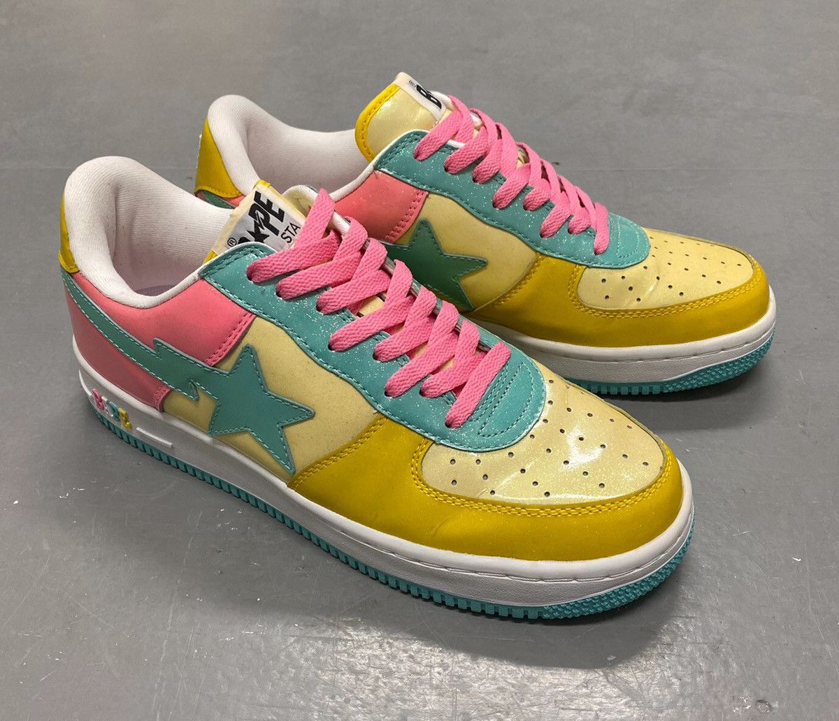Bape BAPE Sta 2009 patent glitter leather cotton candy Size US 11 / EU 44 - 2 Thumbnail