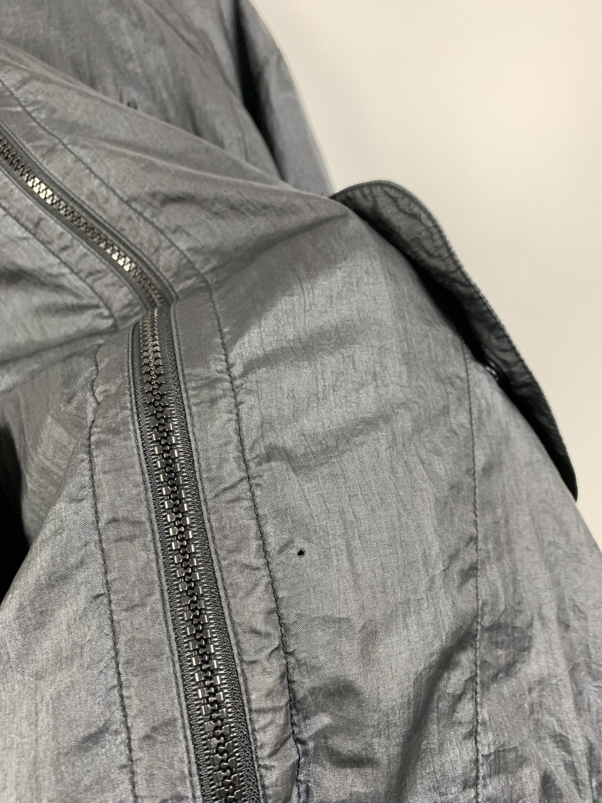 Jordan Brand 80s Vintage Nike Jordan Nylon Metallic Grey Track Top Jacket Size US S / EU 44-46 / 1 - 22 Thumbnail