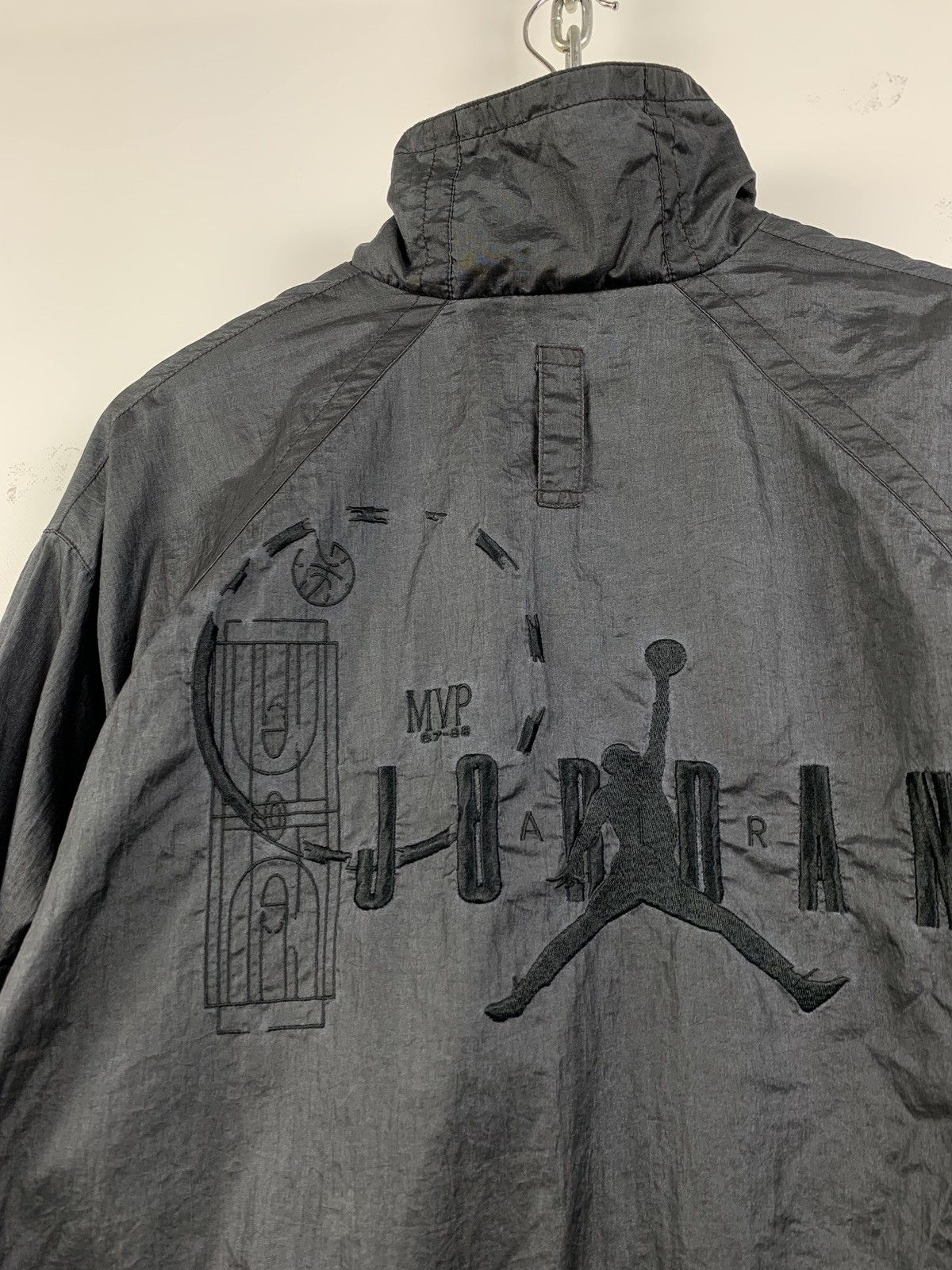 Jordan Brand 80s Vintage Nike Jordan Nylon Metallic Grey Track Top Jacket Size US S / EU 44-46 / 1 - 15 Thumbnail