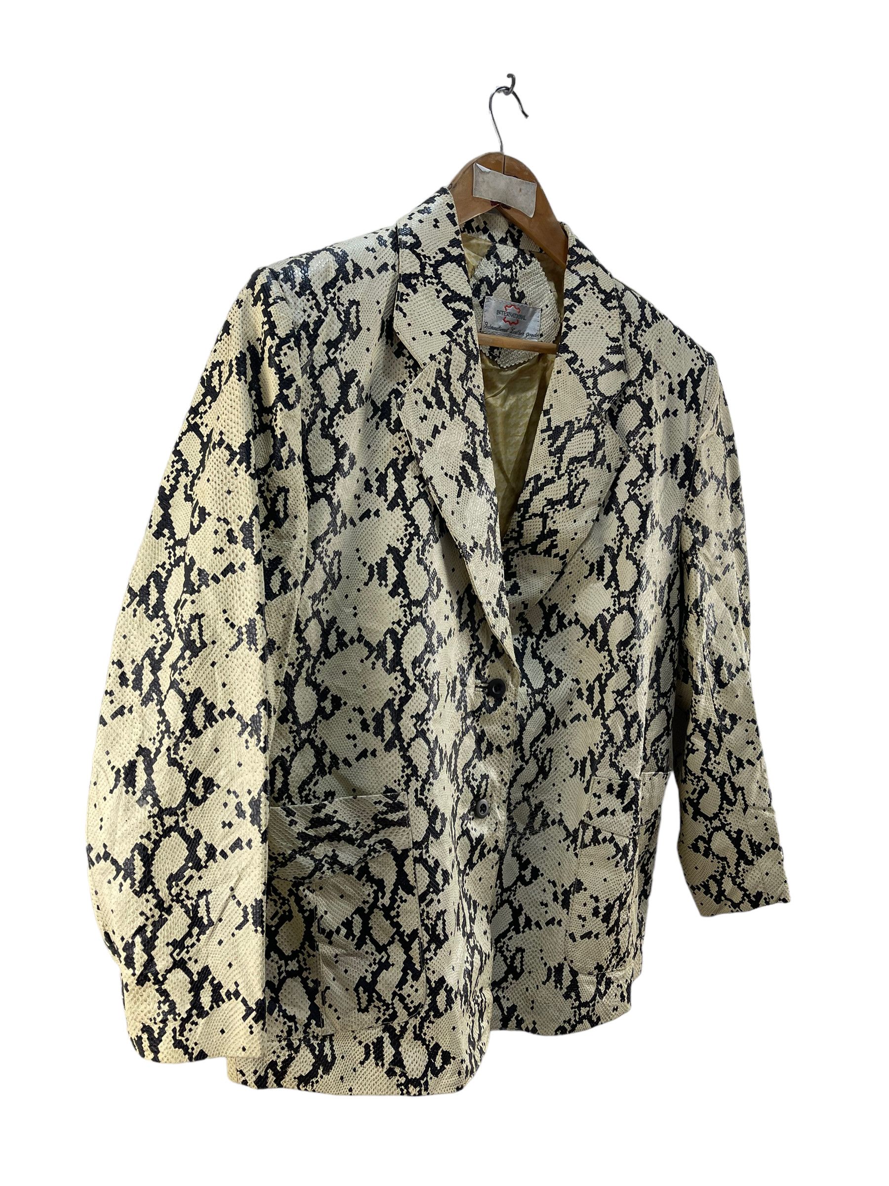 Designer Vintage Snake Print International Leather Goods Jacket Size M / US 6-8 / IT 42-44 - 4 Thumbnail