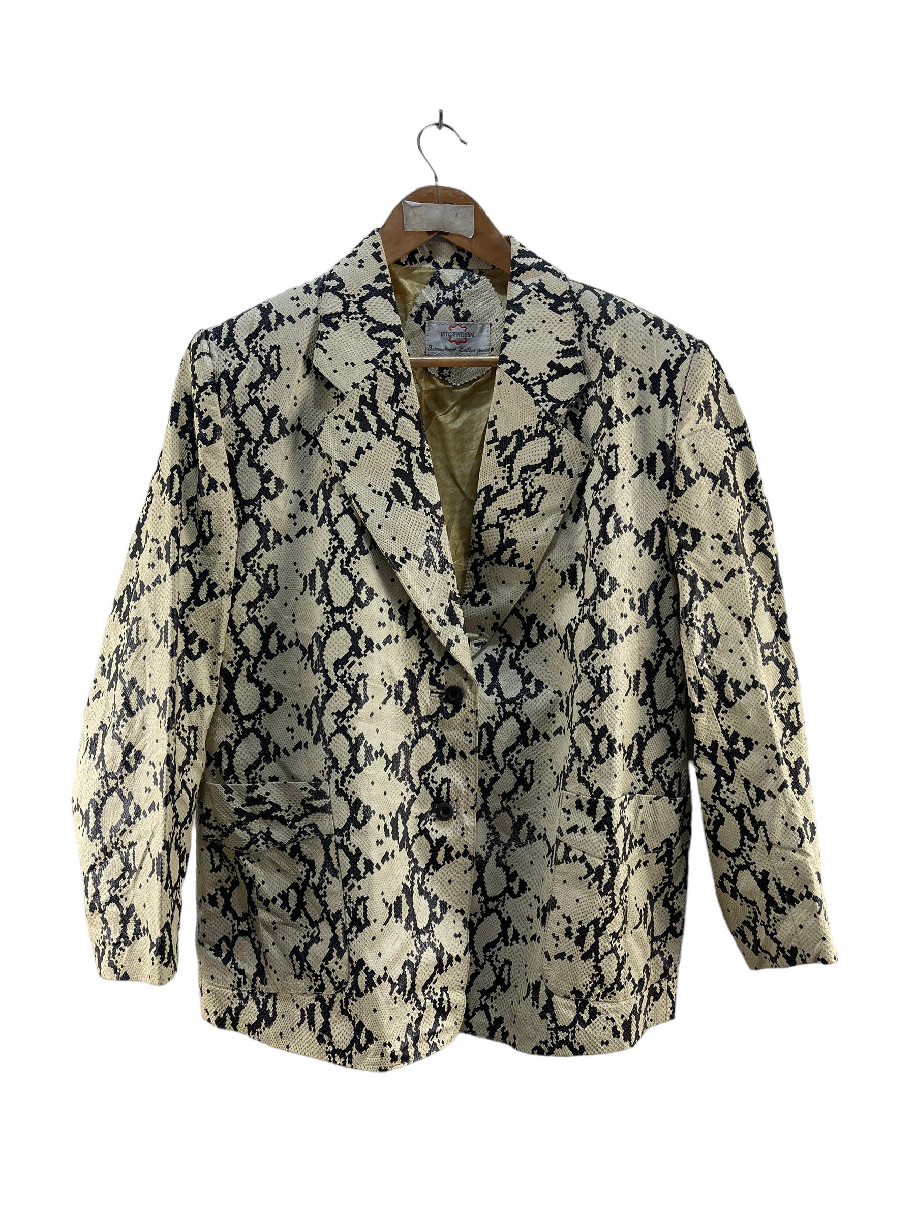 Vintage Snake Print International Leather Goods Jacket