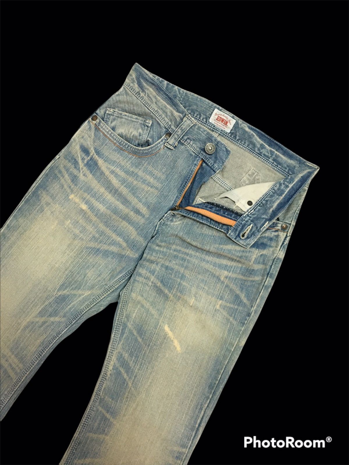 Edwin 🔥GRAIL🔥Edwin XV Buckle Back Flare Distressed Denim Pants Size US 32 / EU 48 - 5 Thumbnail