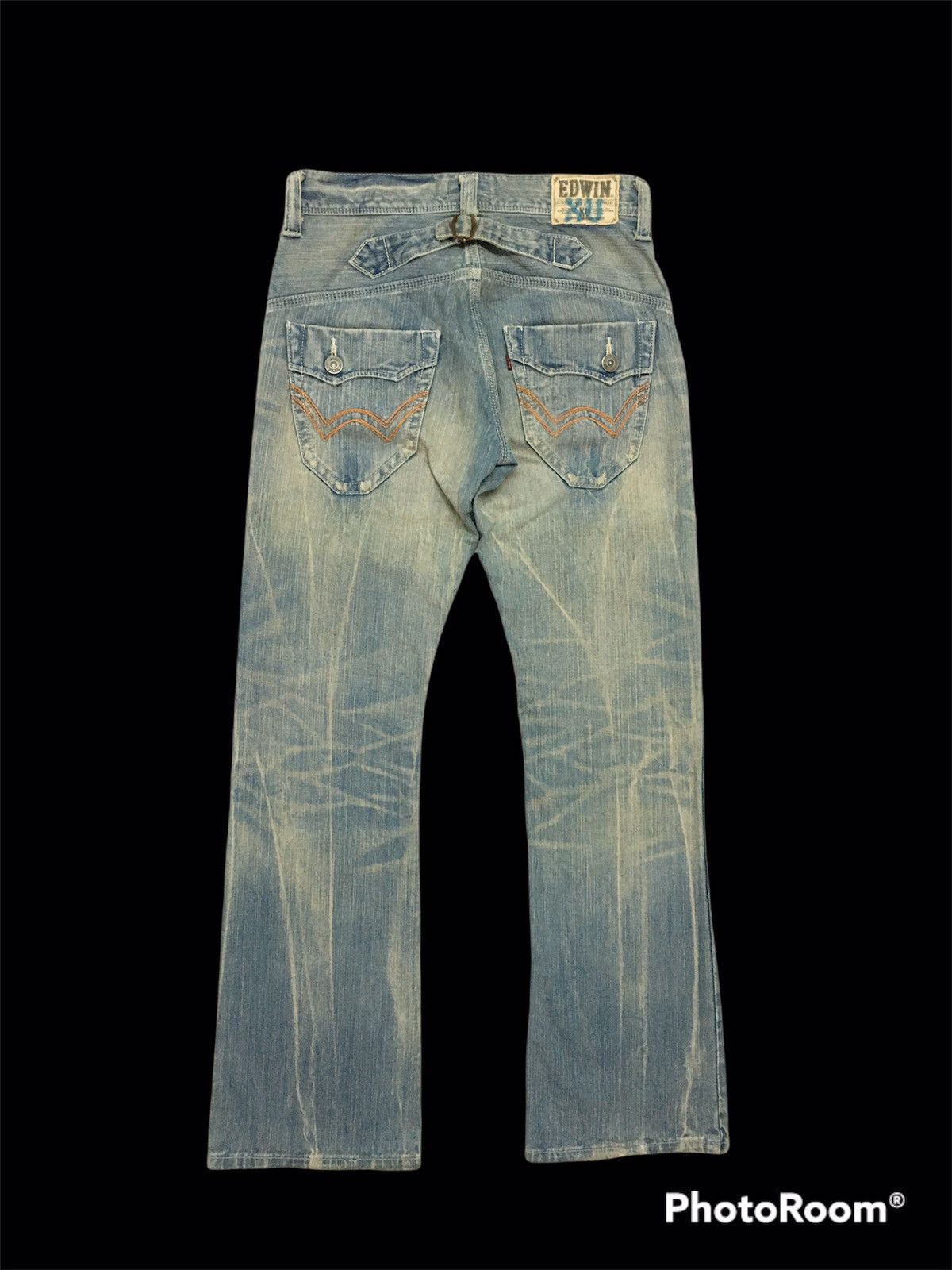 Edwin 🔥GRAIL🔥Edwin XV Buckle Back Flare Distressed Denim Pants Size US 32 / EU 48 - 6 Thumbnail