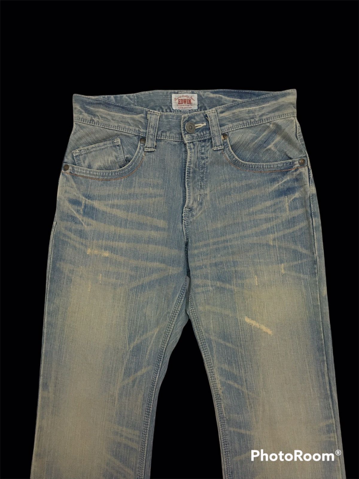 Edwin 🔥GRAIL🔥Edwin XV Buckle Back Flare Distressed Denim Pants Size US 32 / EU 48 - 3 Thumbnail