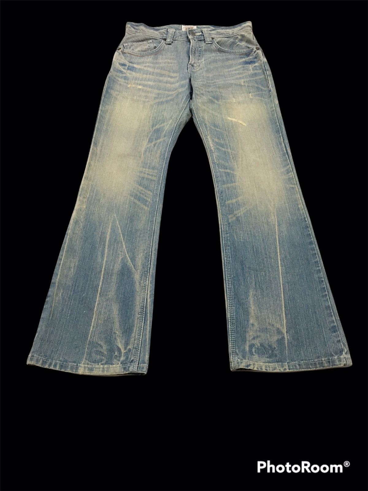 Edwin 🔥GRAIL🔥Edwin XV Buckle Back Flare Distressed Denim Pants Size US 32 / EU 48 - 2 Thumbnail