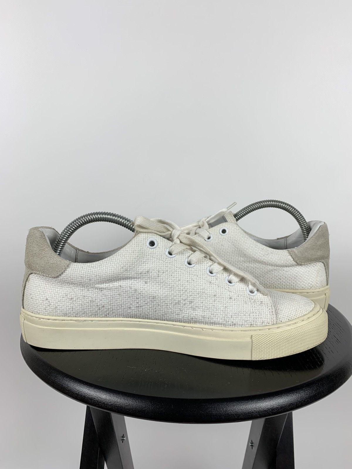 Our Legacy Our Legacy White Leather Low Top Sneakers Shoes Size US 8 / EU 41 - 7 Thumbnail