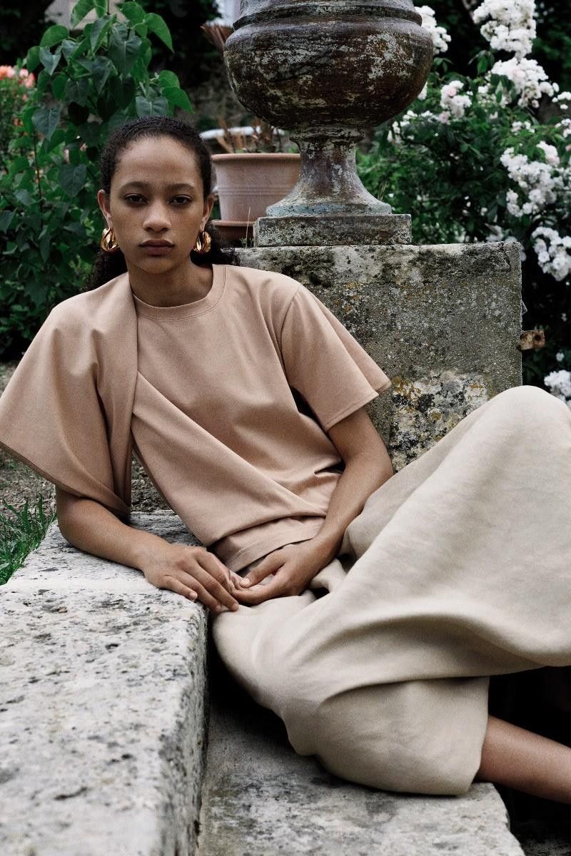 image of Celine By Phoebe Philo Resort 2018 Tshirt With Cape in Camel, Women's (Size Small)