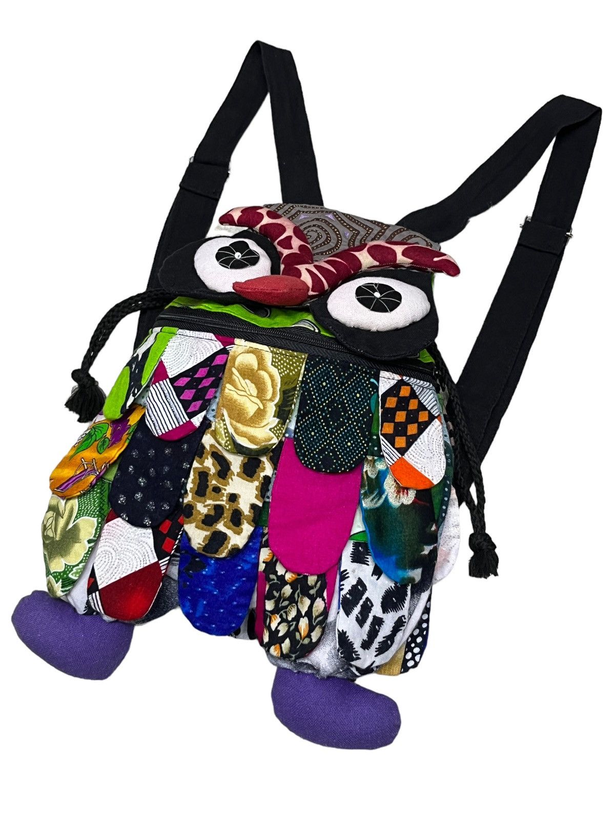 Japanese Brand 🔥Custom Owl Patchwork Art Designer Mini Backpack Size ONE SIZE - 5 Thumbnail