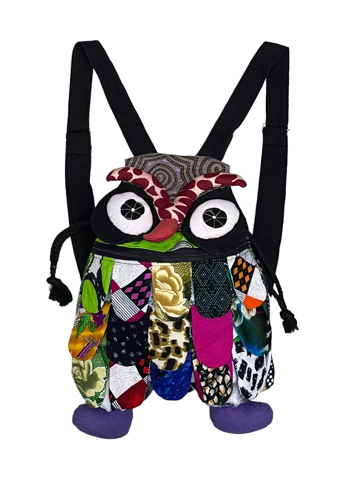 Japanese Brand 🔥Custom Owl Patchwork Art Designer Mini Backpack Size ONE SIZE - 2 Thumbnail
