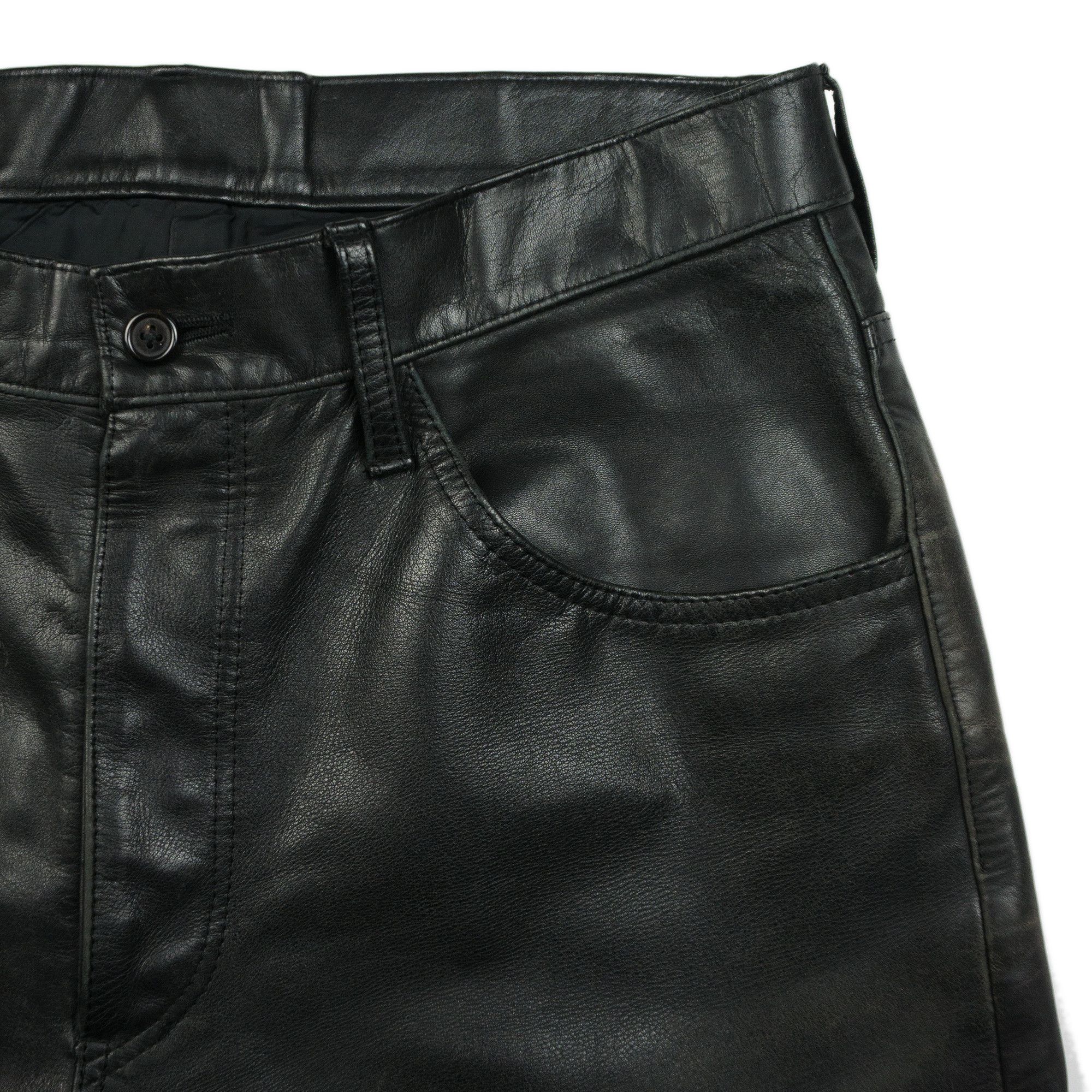 Yohji Yamamoto Yohji Yamamoto '90s Leather Pants Size US 30 / EU 46 - 2 Thumbnail