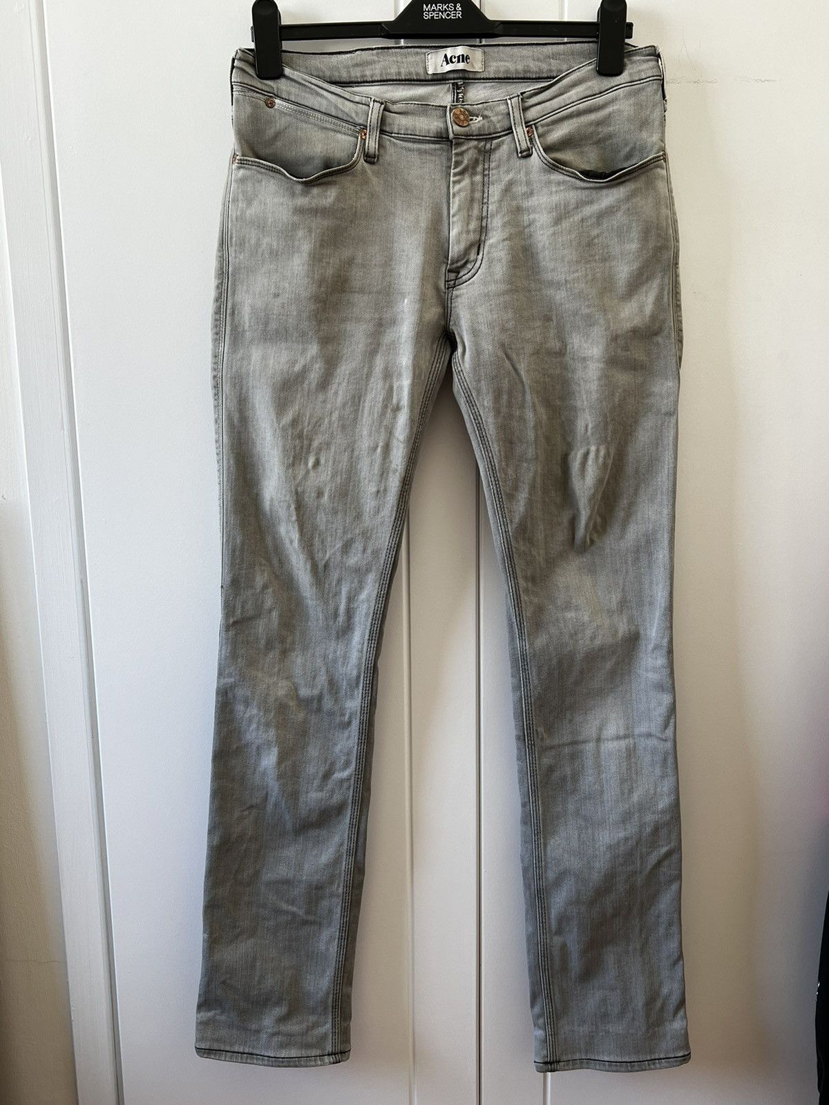 image of Acne Studios Acne Jeans in Washed Grey, Men's (Size 31)