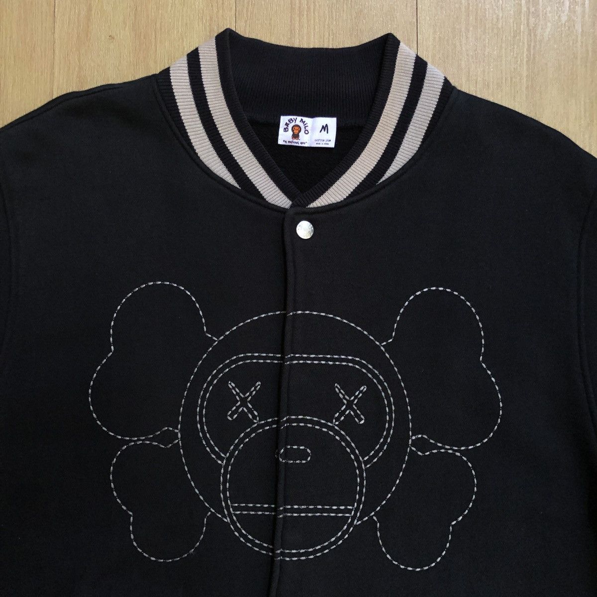 Bape × Kaws Baby Milo x Kaws Sweat Varsity Jacket Size US M / EU 48-50 / 2 - 2 Thumbnail