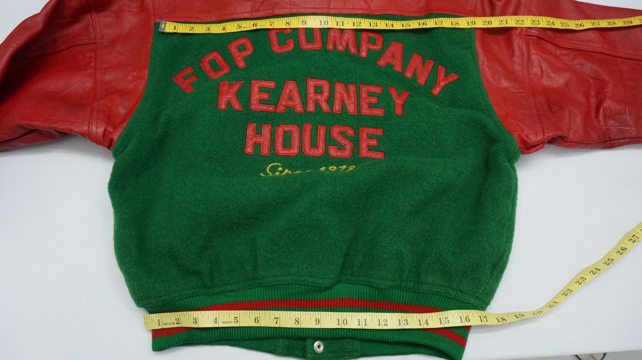 Vintage 🔥Vintage🔥 KEARNEY HOUSE Leather Sleeve Varsity Jacket Size US M / EU 48-50 / 2 - 22 Thumbnail