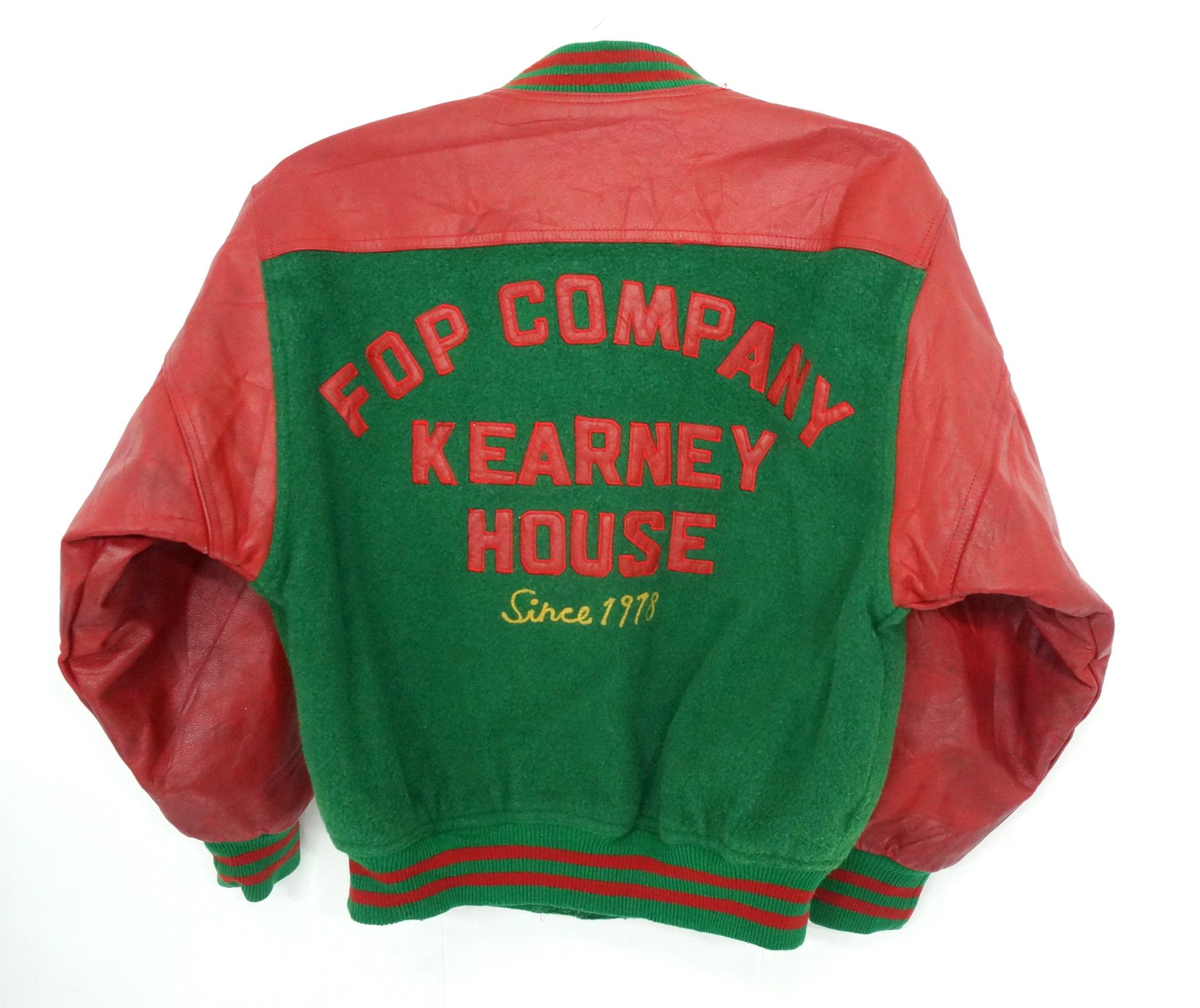 Vintage 🔥Vintage🔥 KEARNEY HOUSE Leather Sleeve Varsity Jacket Size US M / EU 48-50 / 2 - 3 Thumbnail