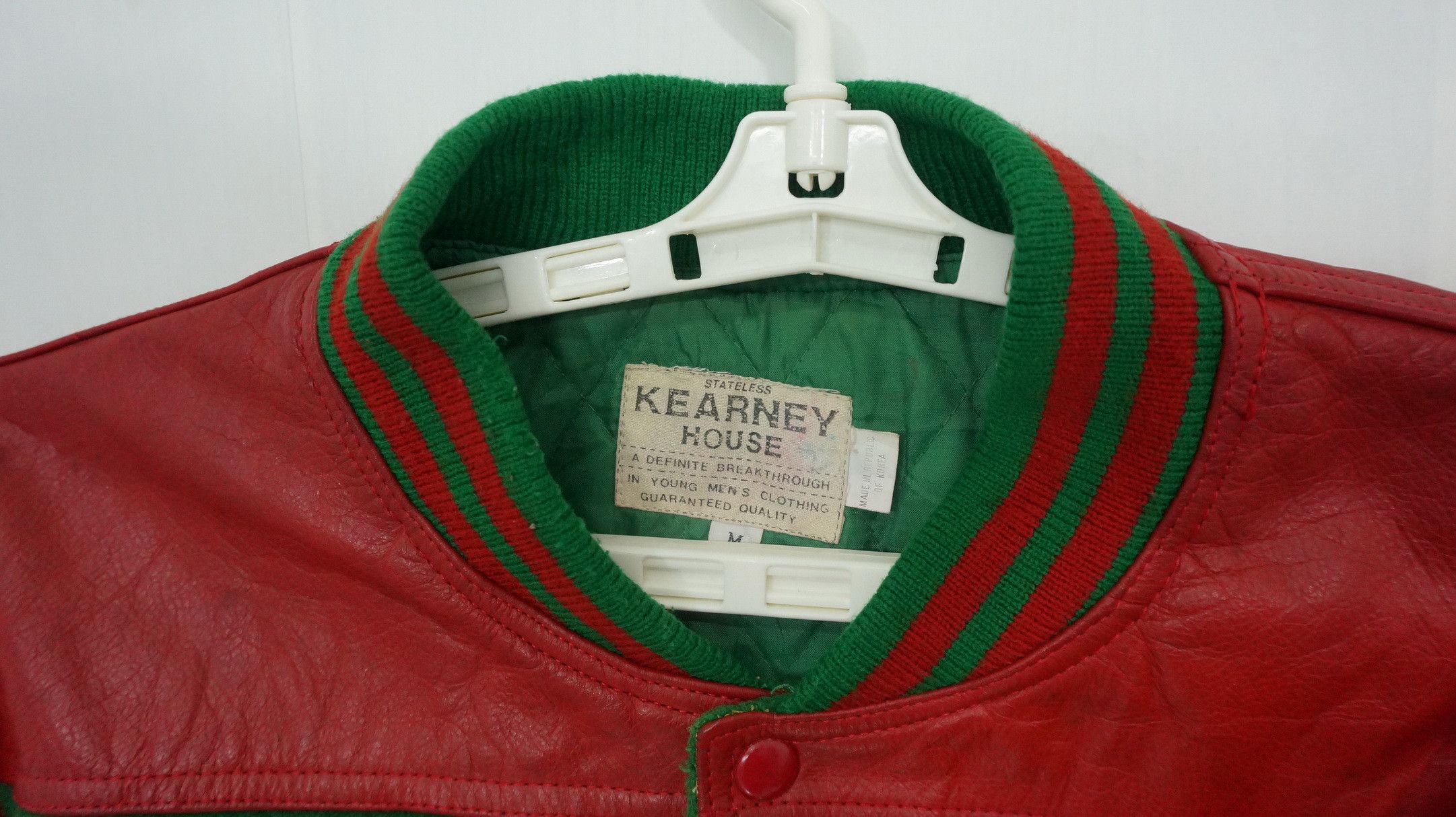 Vintage 🔥Vintage🔥 KEARNEY HOUSE Leather Sleeve Varsity Jacket Size US M / EU 48-50 / 2 - 4 Thumbnail