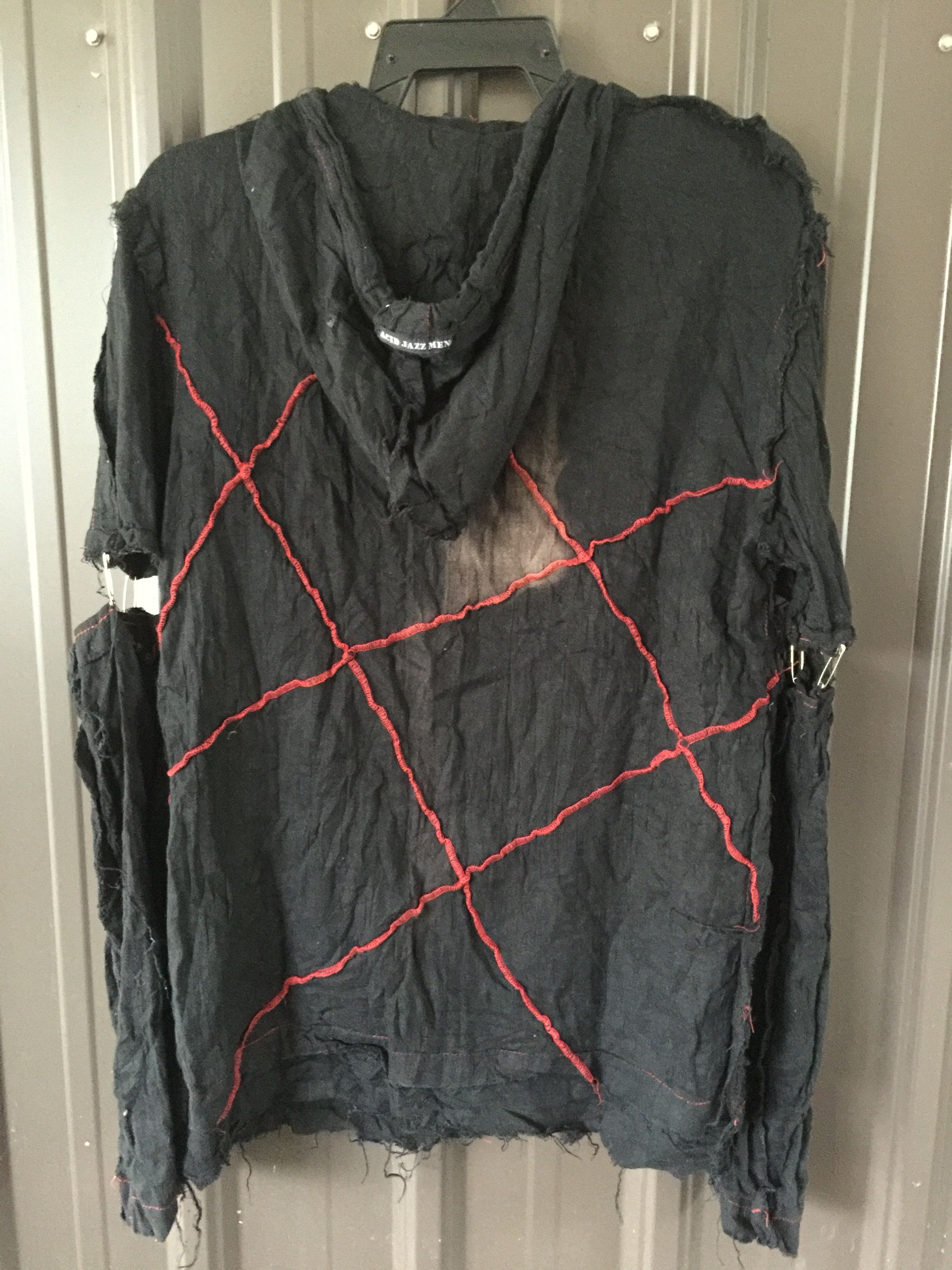 If Six Was Nine × Japanese Brand Acid Jazz Men Safety Pin Punk Hoodie Faded Damage Size US M / EU 48-50 / 2 - 2 Thumbnail