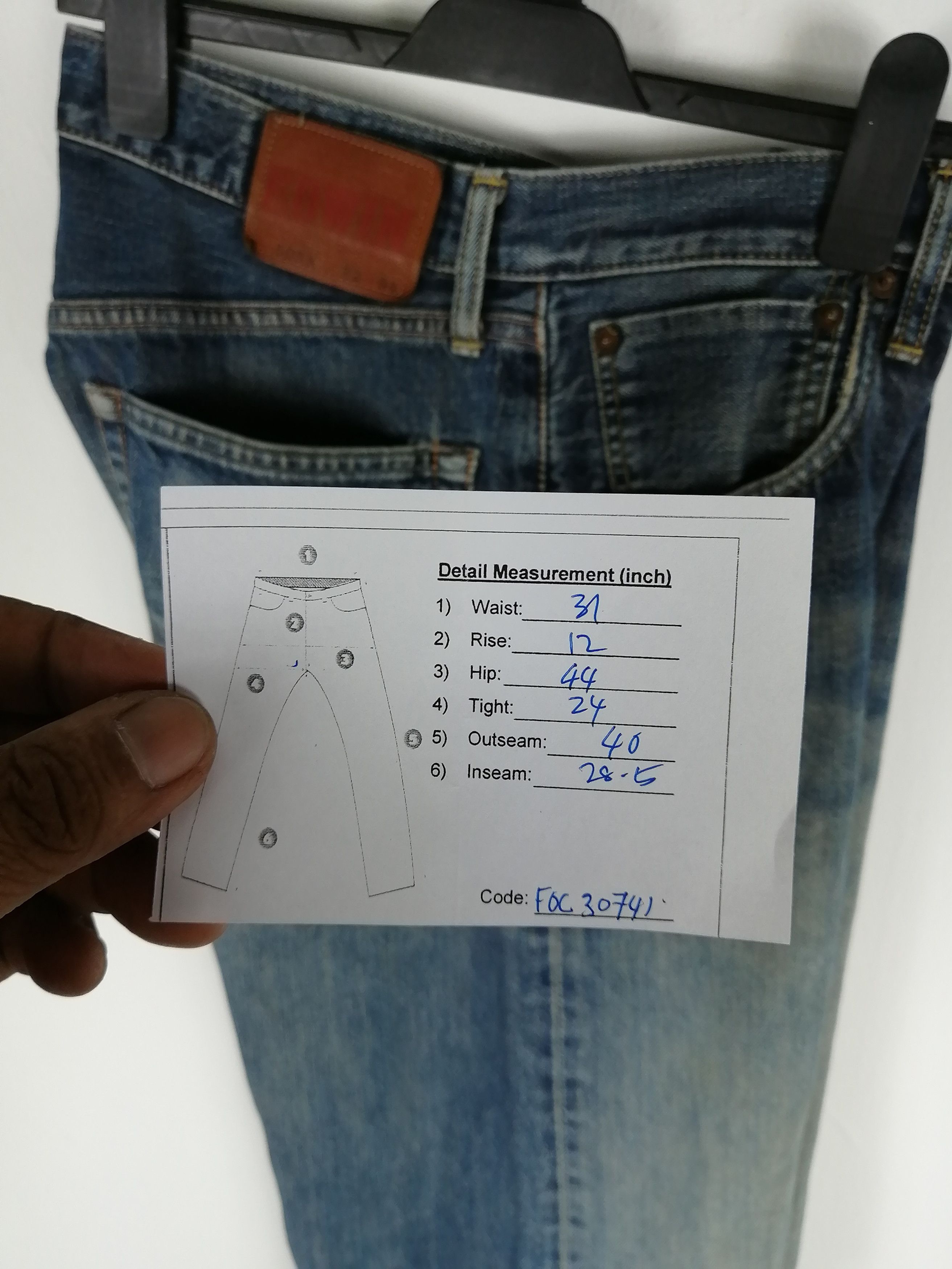 Japanese Brand Vintage Edwin Selvedge Jeans Distressed Grunge Redline Denim Size US 30 / EU 46 - 9 Thumbnail
