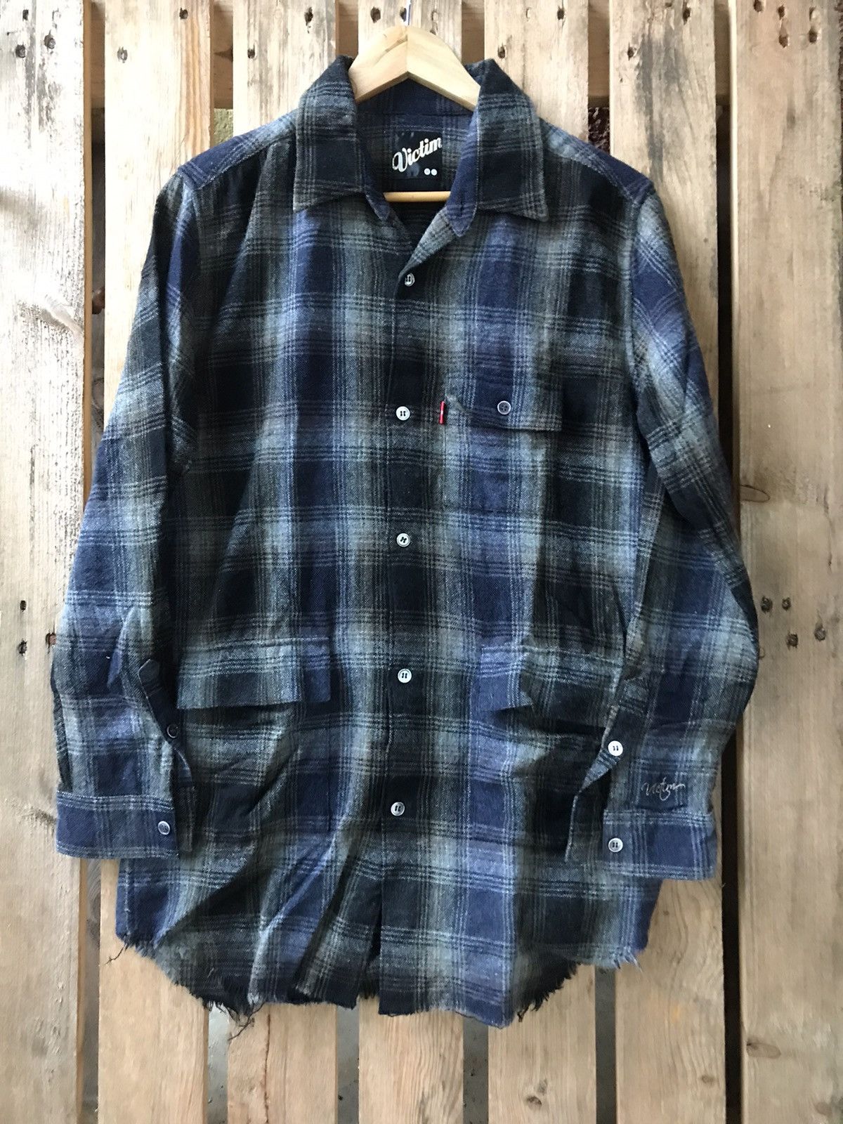 Victim Japan Distressed Grunge Style Flannel