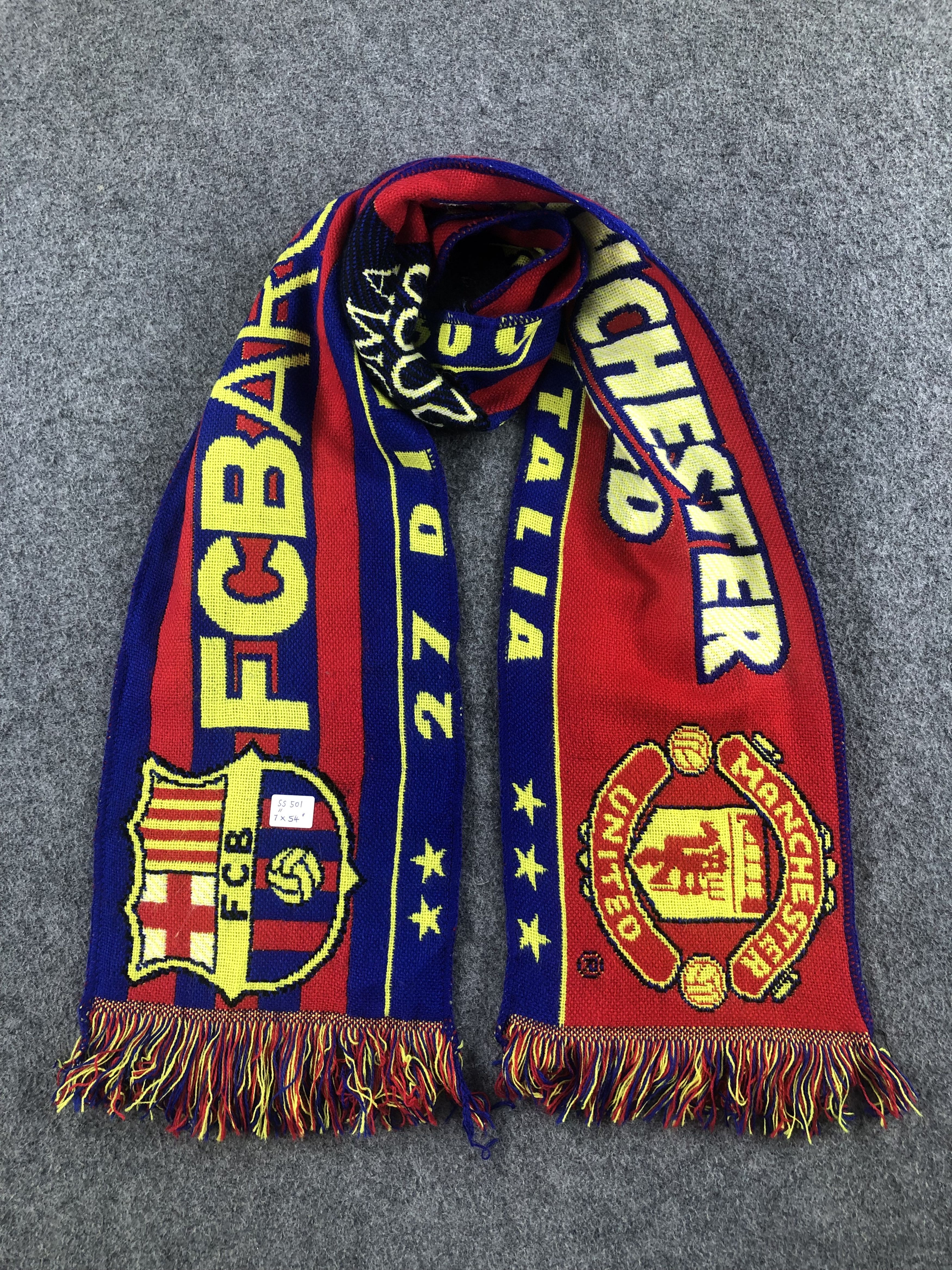 Vintage Barcelona VS Manchester United Scarf / Muffler / Neckwear Size ONE SIZE - 1 Thumbnail