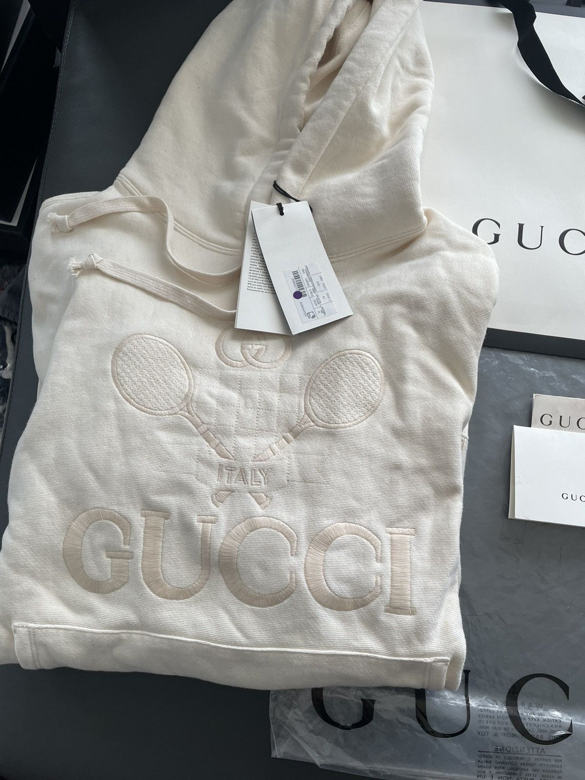 Gucci Rare NEW Super Runway SoldOut Embroidery Tennis Logo Hoodie Size US XL / EU 56 / 4 - 18 Thumbnail