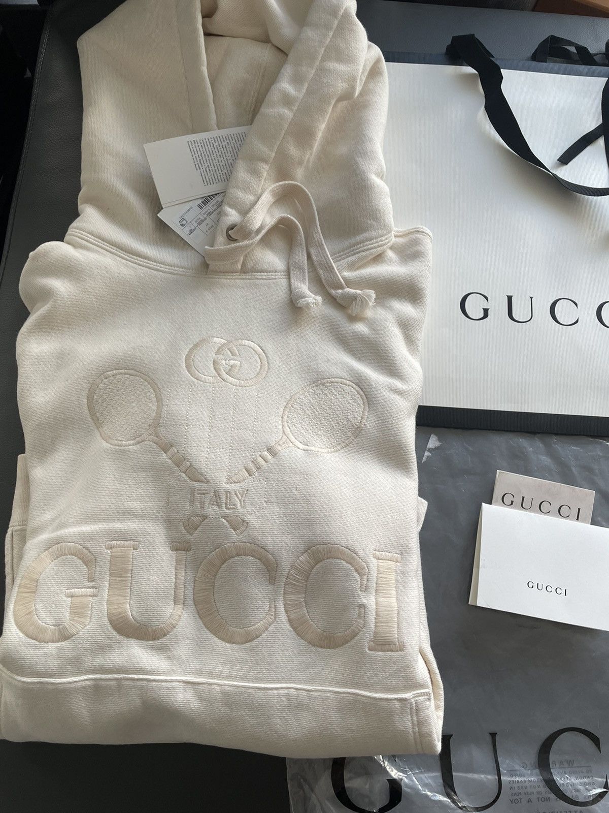 Gucci Rare NEW Super Runway SoldOut Embroidery Tennis Logo Hoodie Size US XL / EU 56 / 4 - 4 Thumbnail