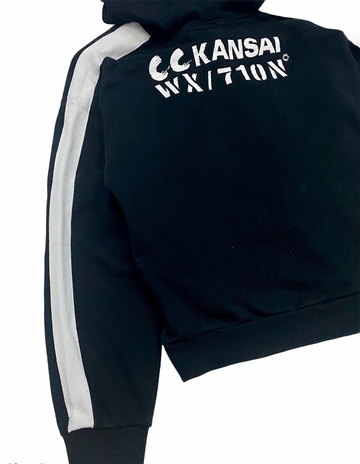 Japanese Brand × Kansai Yamamoto VINTAGE CC KANSAI WX/710N’ HALF ZIP SPELLOUT HOODIE Size US M / EU 48-50 / 2 - 9 Thumbnail