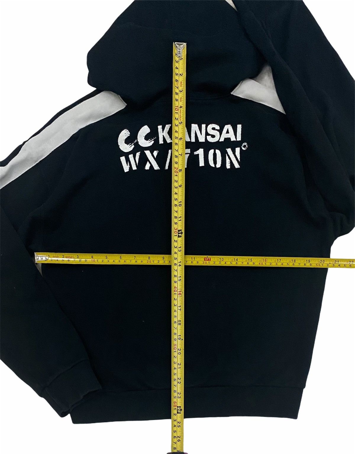 Japanese Brand × Kansai Yamamoto VINTAGE CC KANSAI WX/710N’ HALF ZIP SPELLOUT HOODIE Size US M / EU 48-50 / 2 - 14 Thumbnail