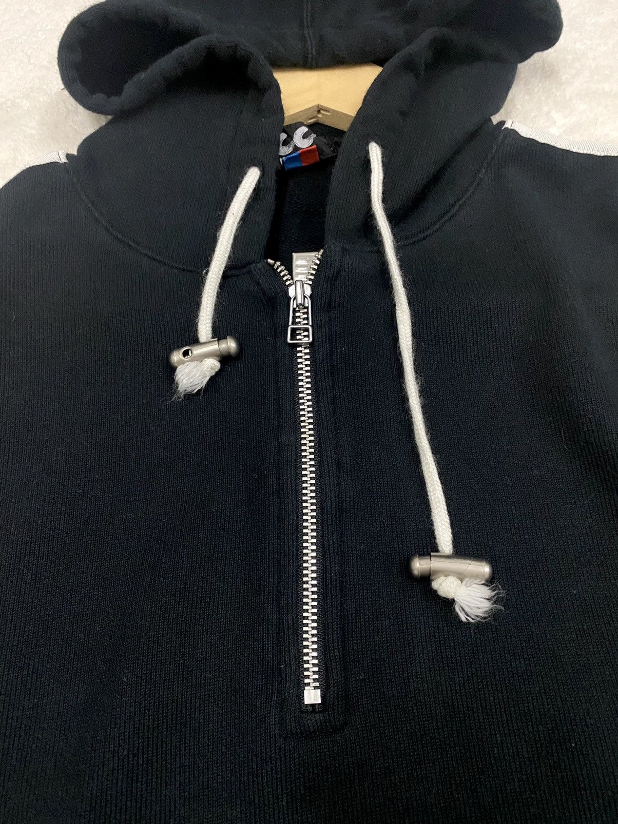 Japanese Brand × Kansai Yamamoto VINTAGE CC KANSAI WX/710N’ HALF ZIP SPELLOUT HOODIE Size US M / EU 48-50 / 2 - 3 Thumbnail