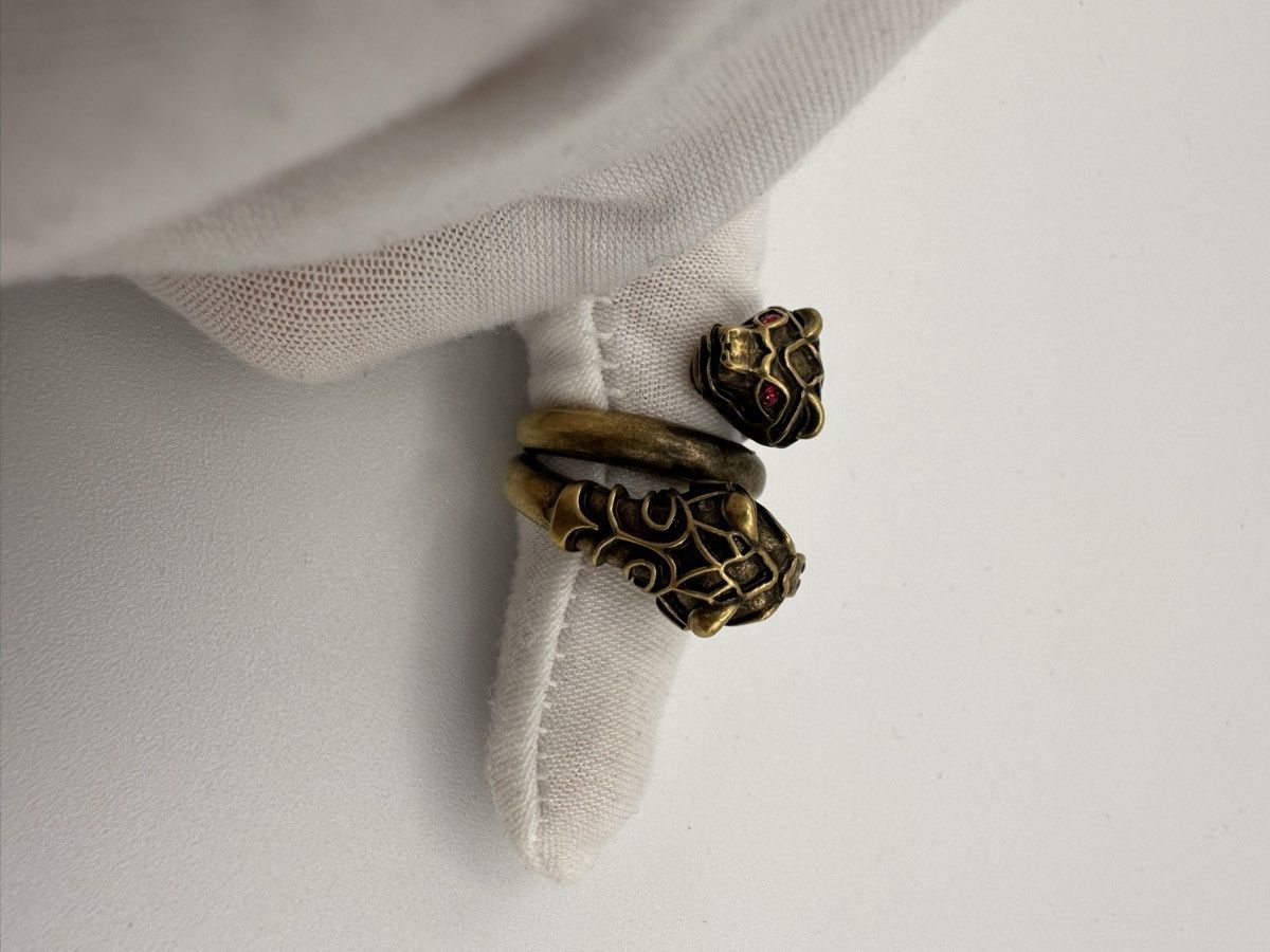 Gucci Sz 7.25 US Gucci Panthers Gold Ring with Rubys Size ONE SIZE - 6 Thumbnail