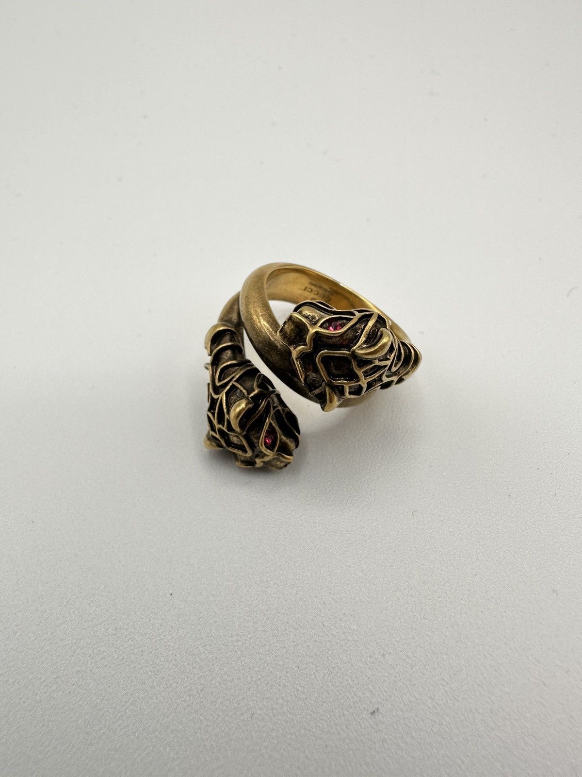 Gucci Sz 7.25 US Gucci Panthers Gold Ring with Rubys Size ONE SIZE - 2 Thumbnail