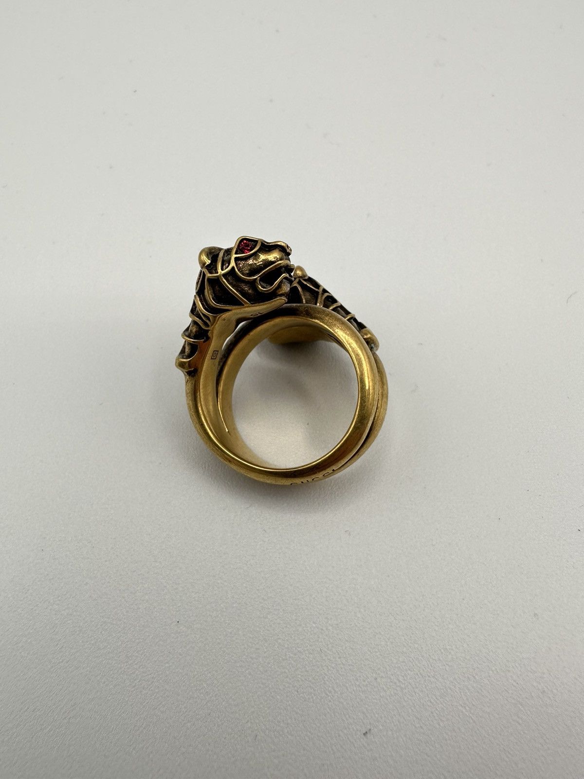 Gucci Sz 7.25 US Gucci Panthers Gold Ring with Rubys Size ONE SIZE - 3 Thumbnail