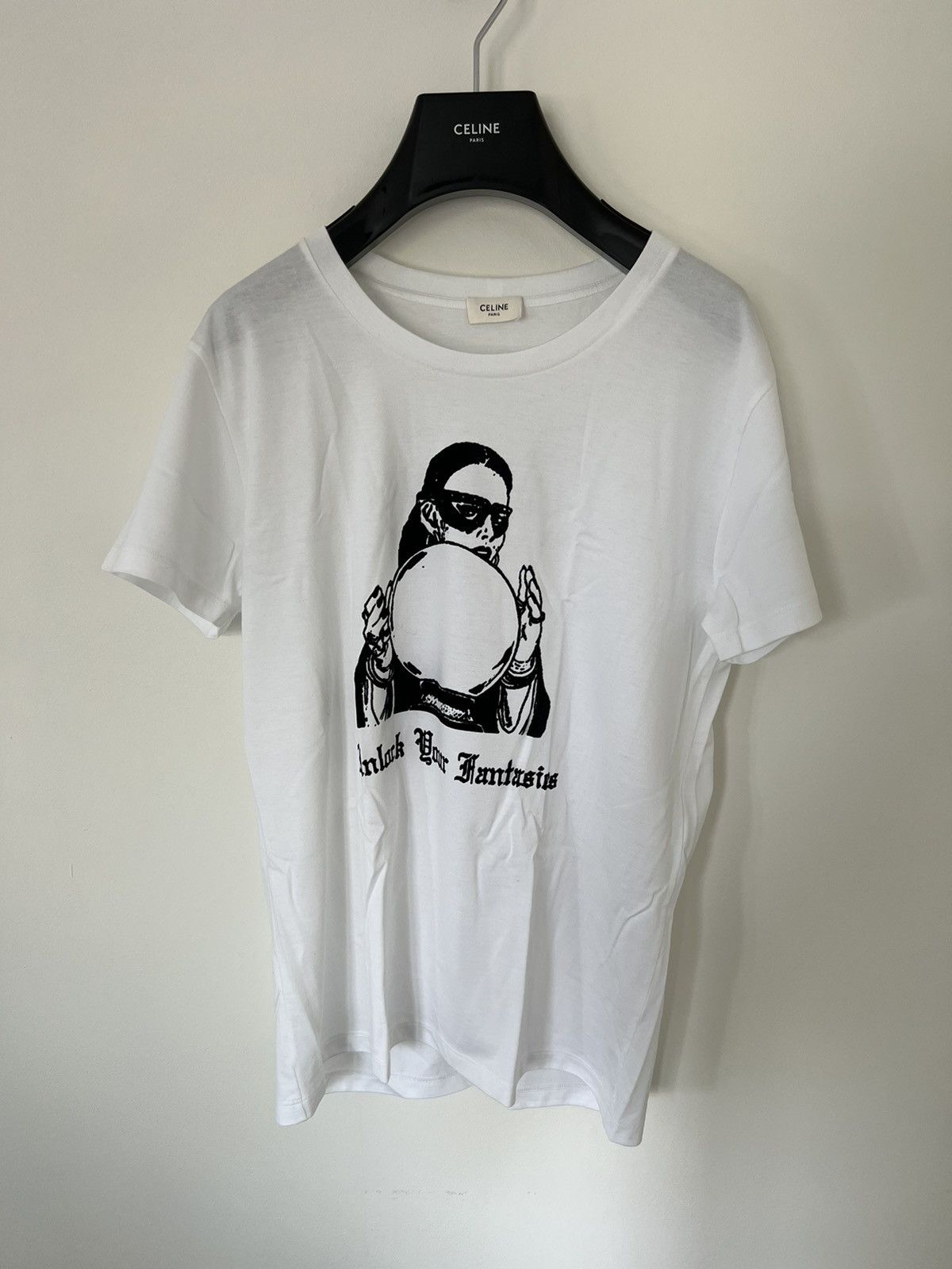 image of Celine ‘Unlock Your Fantasies’ Cotton T-Shirt White, Men's (Size Small)