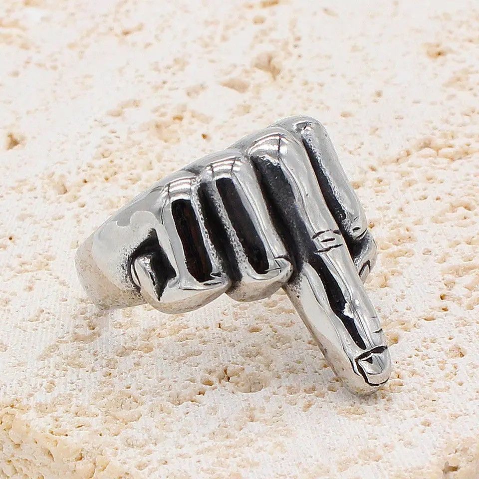 Jewelry × Vintage Cool Middle Finger Up Ring Size ONE SIZE - 3 Thumbnail