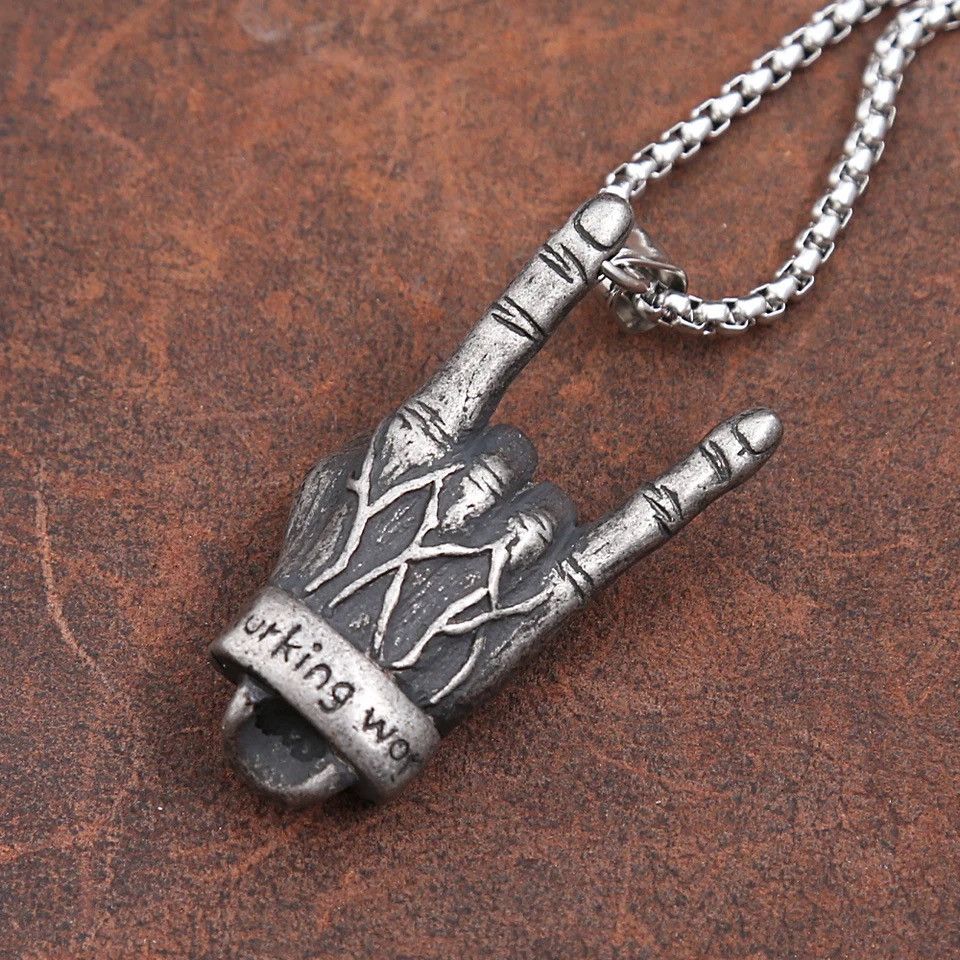 Jewelry Rock Gesture Pendant Necklace Size ONE SIZE - 5 Thumbnail