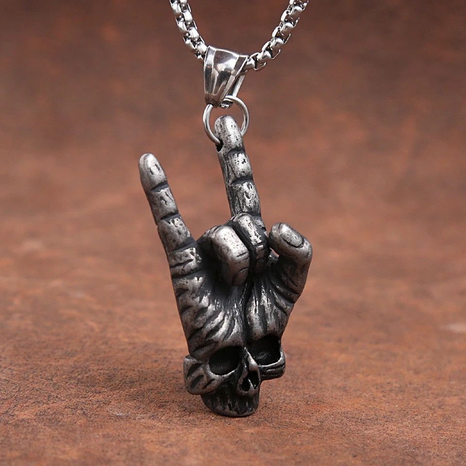 Jewelry Rock Gesture Pendant Necklace Size ONE SIZE - 4 Thumbnail