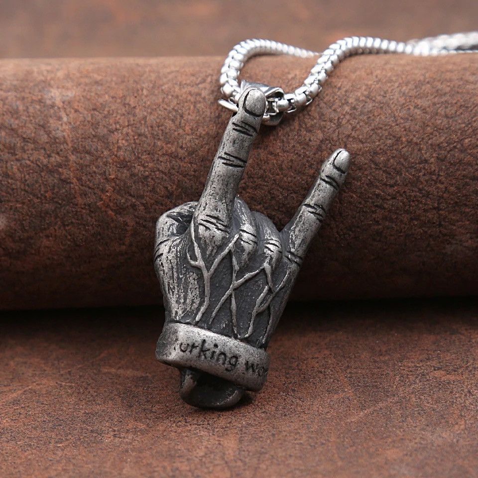 Jewelry Rock Gesture Pendant Necklace Size ONE SIZE - 2 Thumbnail