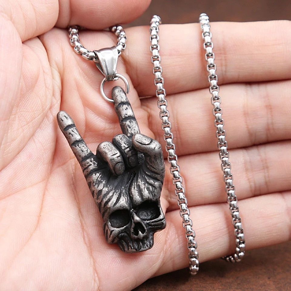 Jewelry Rock Gesture Pendant Necklace Size ONE SIZE - 1 Thumbnail