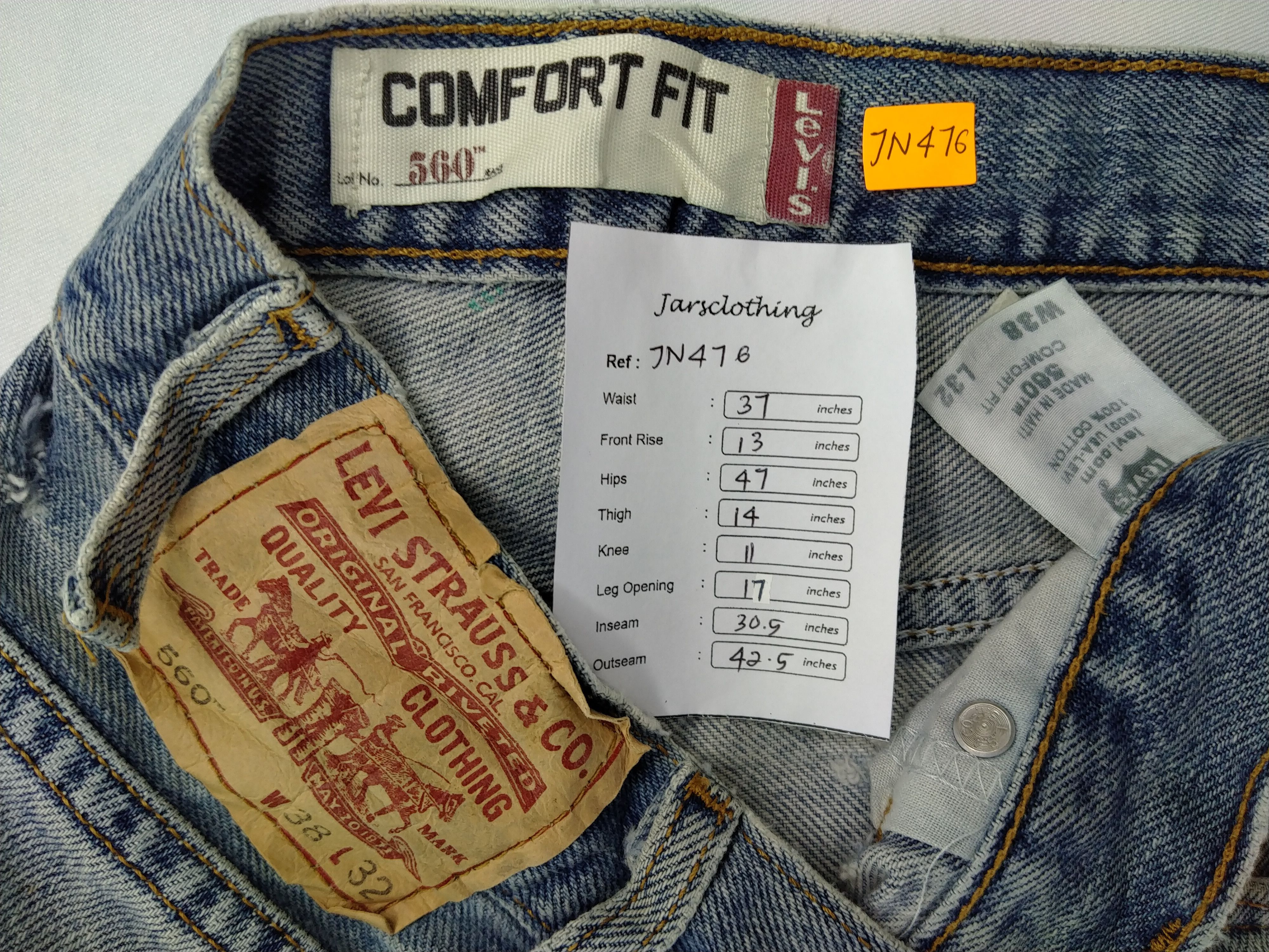 Levi's Indigo Vintage Levi's 560 Comfort Fit Denim 37x30.5 -JN476 Size US 37 - 11 Thumbnail