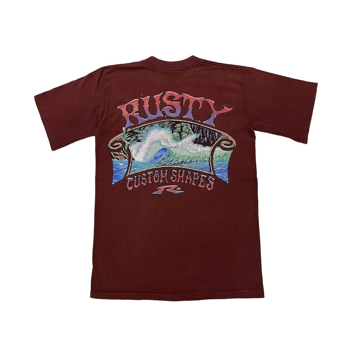 Rusty × Vintage Vintage 90s Rusty “Custum Shapes” Surfwear Skateboarding Tee Size US S / EU 44-46 / 1 - 1 Thumbnail
